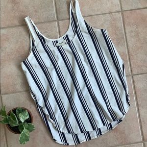 Madewell | Vertical Striped White & Black Tank Top